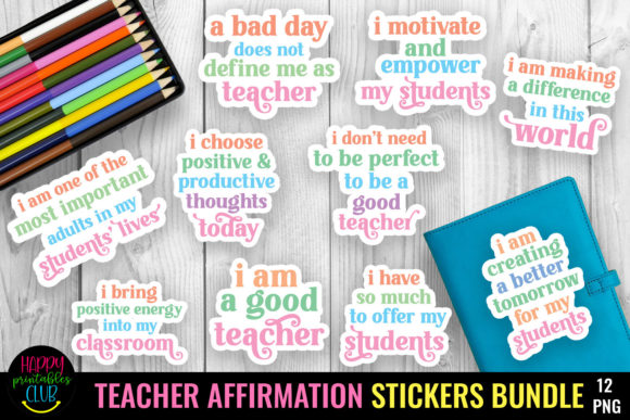 Download Teachers Affirmation Stickers Bundle - Affirmation stickers Collection