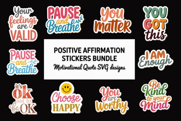 Download Positive Affirmation Stickers Bundle, - Affirmation stickers Collection