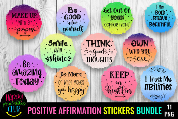 Download Positive Affirmation Stickers Bundle - Affirmation stickers Collection