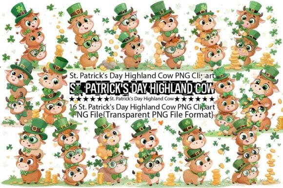 Download St. Patrick's Day Highland Cow PNG - Premium Resources