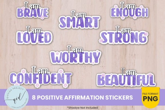 Download 8 Positivie Affirmation Stickers - Affirmation stickers Collection